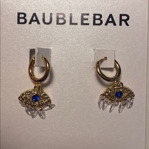 New with tags Bauble Bar evil eye gold earrings